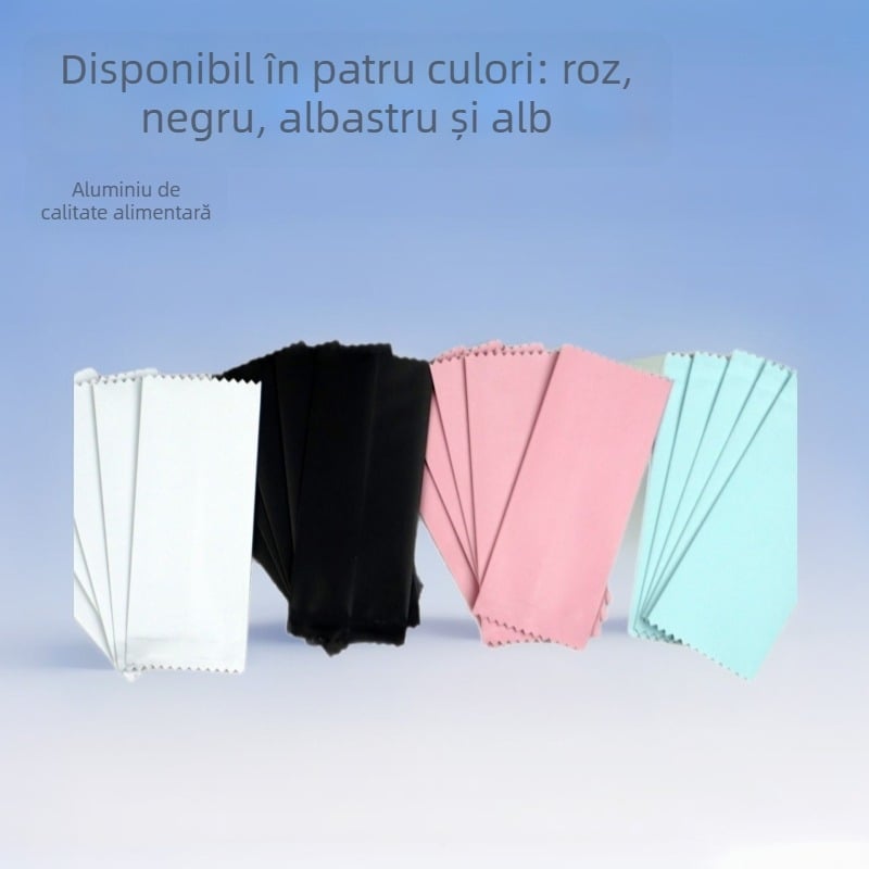 Pungă din folie de aluminiu, patru culori, cu text scris de mână pentru ambalarea bomboanelor și ciocolatei