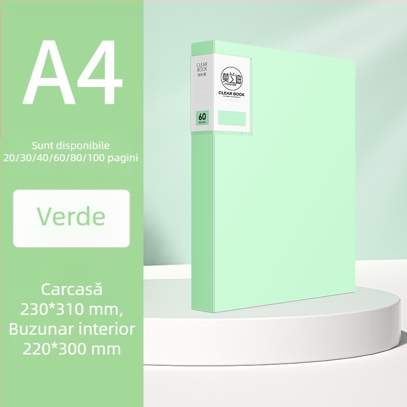 Morandi A4 Organizator de documente cu 100 de pagini, buzunare pentru fișiere studențești