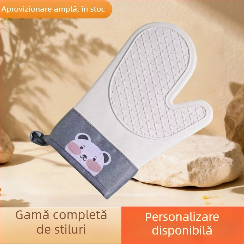 Mănuși din silicon rezistente la temperaturi înalte pentru cuptor și cuptor cu microunde, izolație termică pentru bucătărie