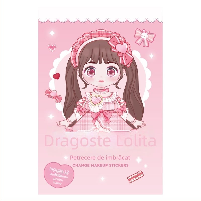 Set de autocolante pentru transformări vestimentare pentru fete și copii, autocolante drăguțe cu prințese, autocolante de personaje pentru caiet, carduri decorative pentru scene de machiaj