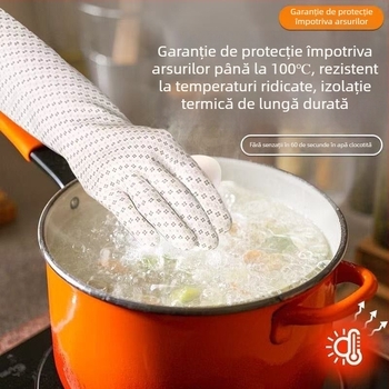 Mănuși din silicon, de înaltă calitate alimentară, groase, rezistente la temperaturi de până la 100°C, pentru coacere și spălat vase