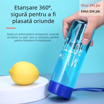 Pahar din plastic PET 500 ml cu șnur, etanș, pentru sport