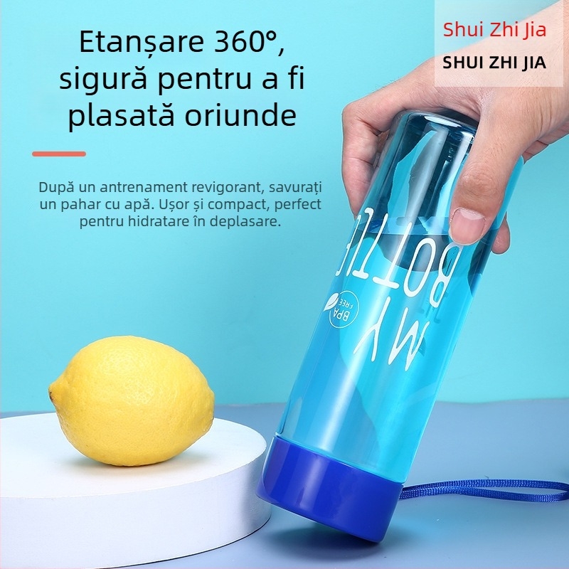 Pahar din plastic PET 500 ml cu șnur, etanș, pentru sport