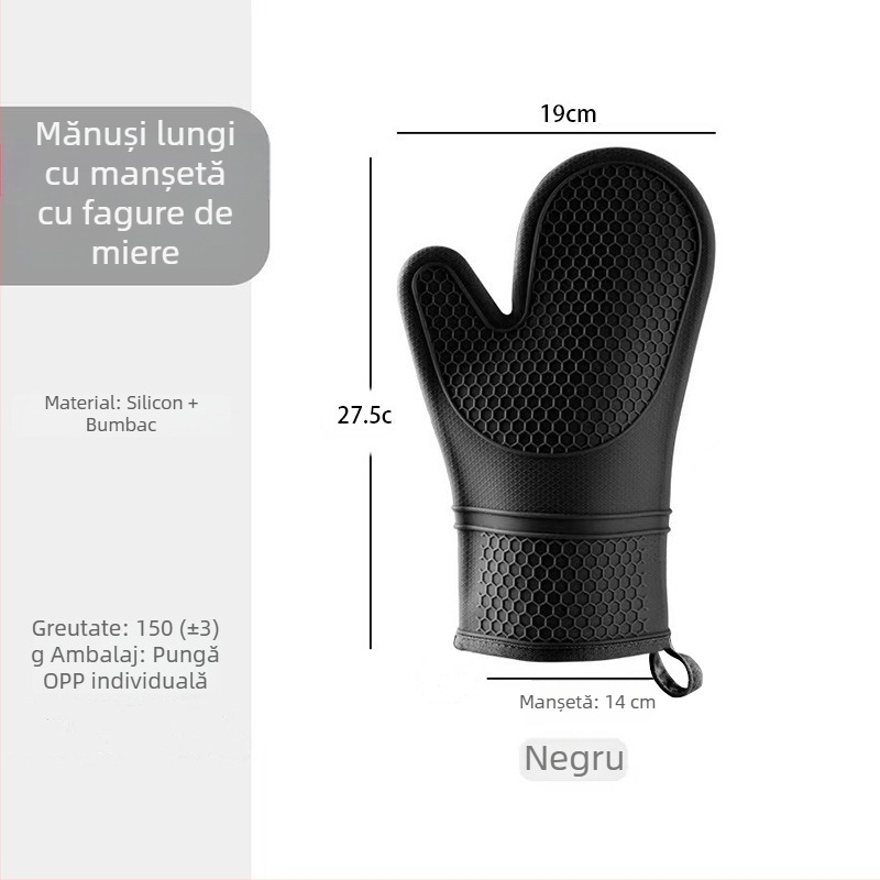 Mănuși din silicon cu model fagure, antiarși, pentru bucătărie și coacere