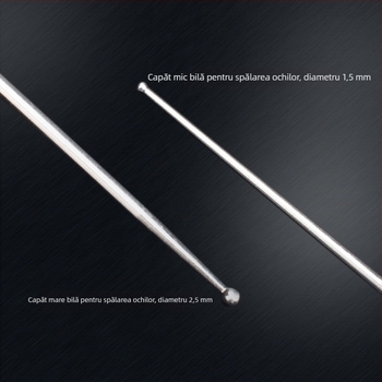 Set profesional de instrumente pentru spalarea ochilor și curățarea urechilor, cu cap dublu, ac de argint 925 pentru spalarea ochilor, instrument de curățare a urechilor, tijă cu mărgele de argint și vârf rotund pentru curățarea ochilor