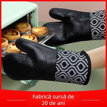 Mănuși din silicon pentru cuptorul cu microunde, model șnur, anti-arsuri, anti-alunecare, izolație termică, de calitate alimentară, rezistente la temperaturi înalte