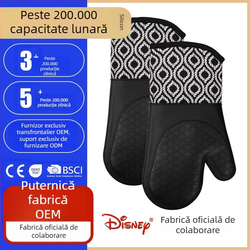 Mănuși din silicon pentru cuptorul cu microunde, model șnur, anti-arsuri, anti-alunecare, izolație termică, de calitate alimentară, rezistente la temperaturi înalte