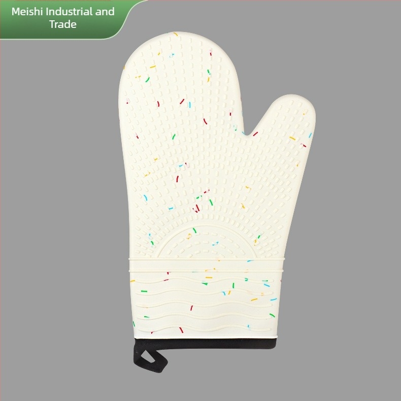 Mănuși de bucătărie din silicon și bumbac, de calitate alimentară, rezistente la temperaturi înalte, groase, pentru cuptor și cuptor cu microunde