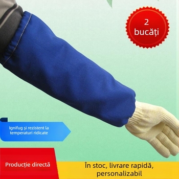 Manșete izolante pentru antebrațe, groase și prelungite, din aramidă și bumbac, rezistente la foc și uzură, protecție pentru încheietură și antebraț, rezistență la temperaturi până la 300°C, protecție împotriva arsurilor până la 500°C