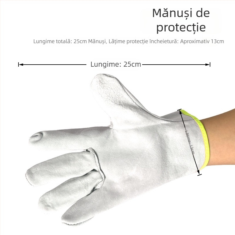 Mănuși de sudură cu căptușeală caldă, fir ignifug, umplutură din bumbac, rezistente la uzură, izolație termică, rezistente la temperaturi înalte, piele de miel, mănuși de protecție pentru muncă