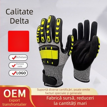 Mănuși Delta anti-coliziune, acoperire nitrilică, rezistență la tăiere D, protecție la impact, pentru manipulare