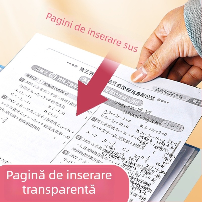 Dosar din plastic A3 pentru fișe de test, cu buzunare transparente