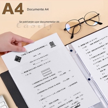 Dosar A4 cu husă dură, cu inserții transparente pentru pagini, dosar pentru documente și partituri, geantă de stocare a datelor