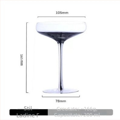 Pahar de vin roșu din sticlă cristal, design minimalist modern, capacitate 401–500 ml.
