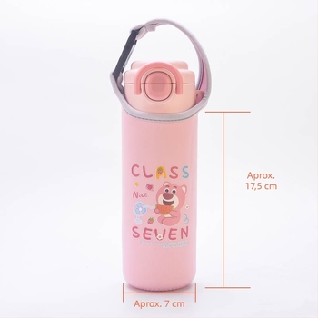 Husă portabilă pentru pahar cu mâner, 500 ml, design desen animat, husă protector din material textil pentru apă sau ceai, pentru copii