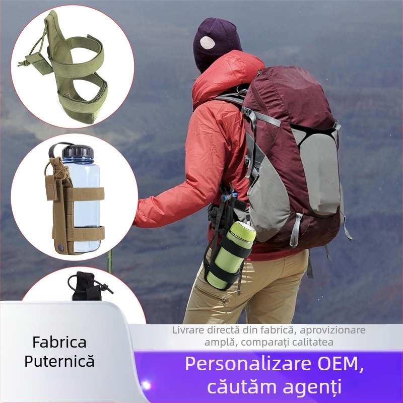 Husă tactică compatibilă MOLLE pentru sticlă de apă, pentru drumeții în aer liber
