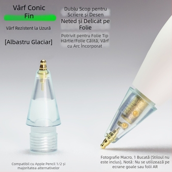 Vârf metal rezistent la uzură pentru Apple Pencil, vârf subțire în formă de dovleac pentru scriere