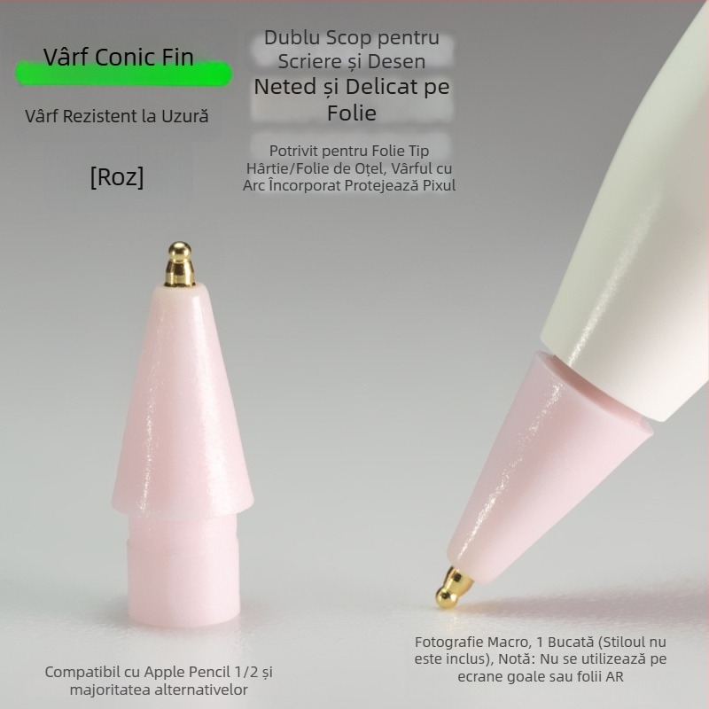Vârf metal rezistent la uzură pentru Apple Pencil, vârf subțire în formă de dovleac pentru scriere