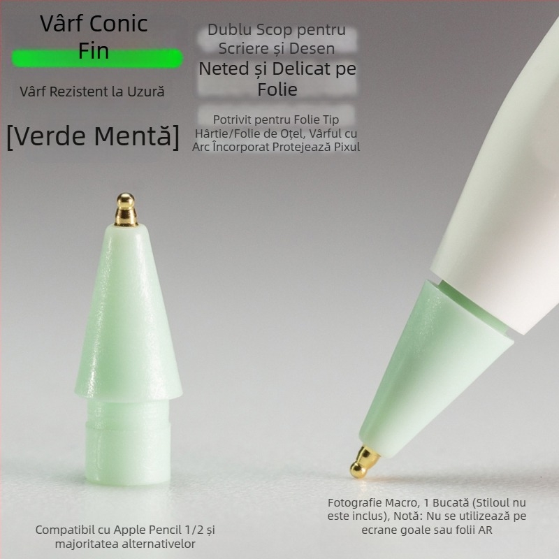 Vârf metal rezistent la uzură pentru Apple Pencil, vârf subțire în formă de dovleac pentru scriere