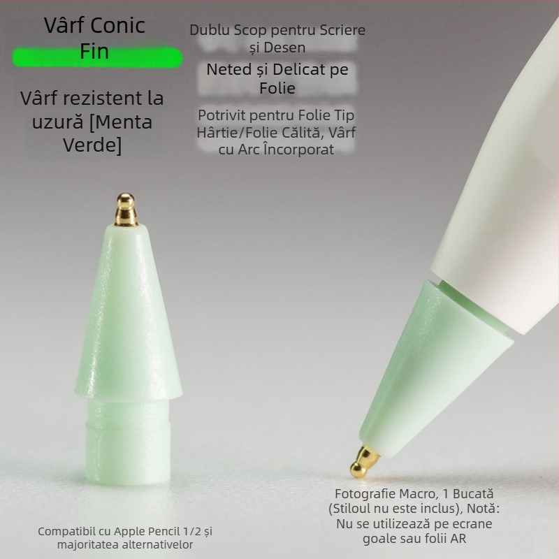 Vârf metal rezistent la uzură pentru Apple Pencil, vârf subțire în formă de dovleac pentru scriere