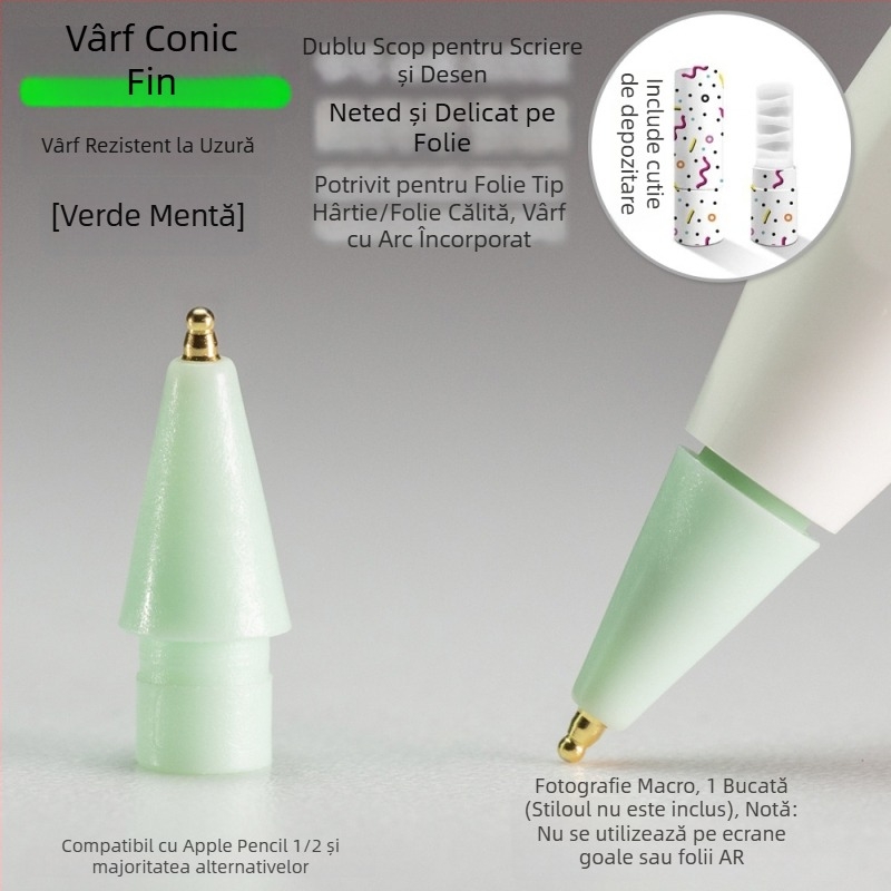 Vârf metal rezistent la uzură pentru Apple Pencil, vârf subțire în formă de dovleac pentru scriere