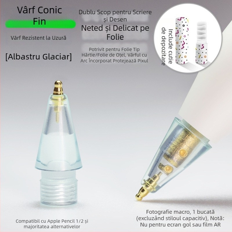 Vârf metal rezistent la uzură pentru Apple Pencil, vârf subțire în formă de dovleac pentru scriere