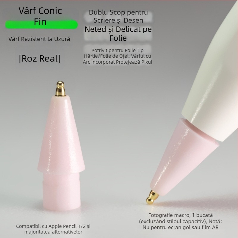 Vârf metal rezistent la uzură pentru Apple Pencil, vârf subțire în formă de dovleac pentru scriere