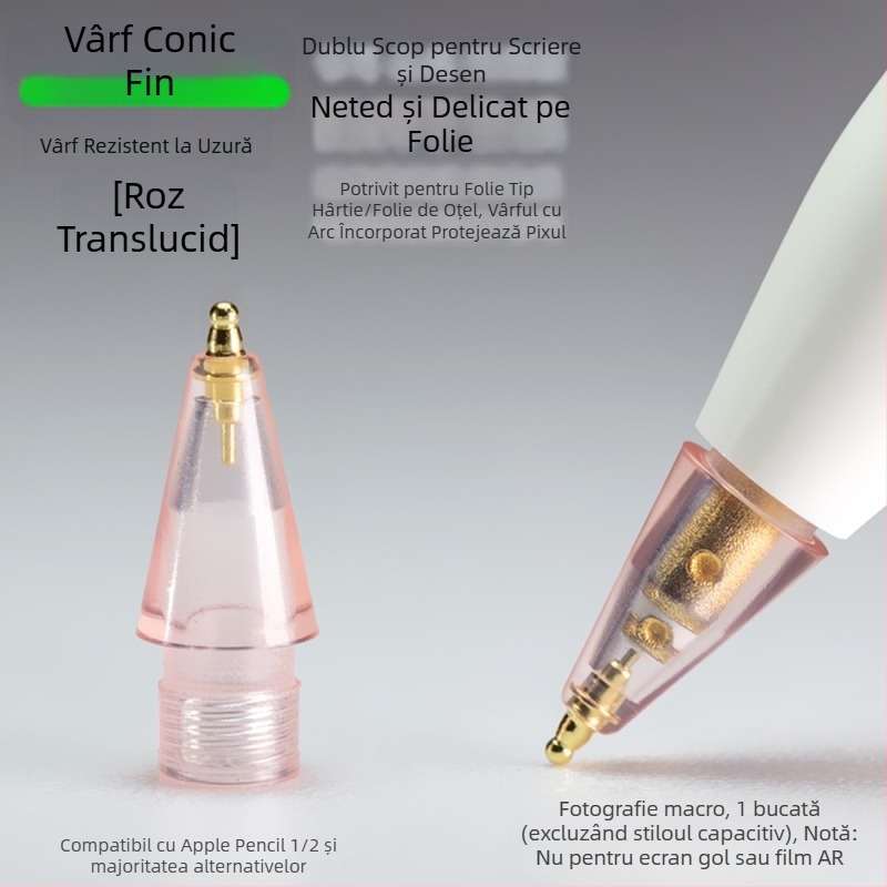 Vârf metal rezistent la uzură pentru Apple Pencil, vârf subțire în formă de dovleac pentru scriere