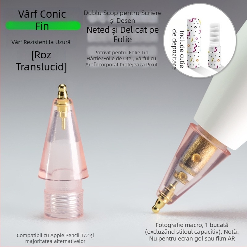 Vârf metal rezistent la uzură pentru Apple Pencil, vârf subțire în formă de dovleac pentru scriere