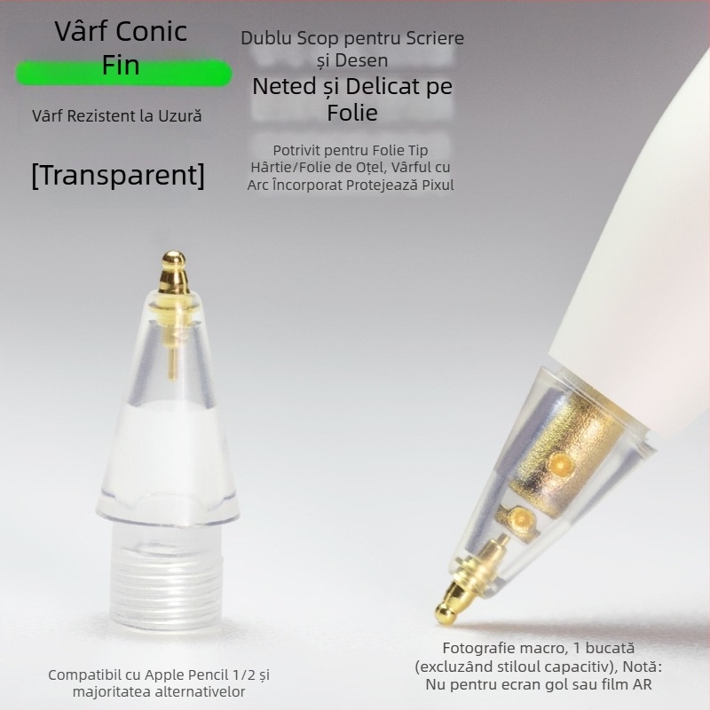 Vârf metal rezistent la uzură pentru Apple Pencil, vârf subțire în formă de dovleac pentru scriere