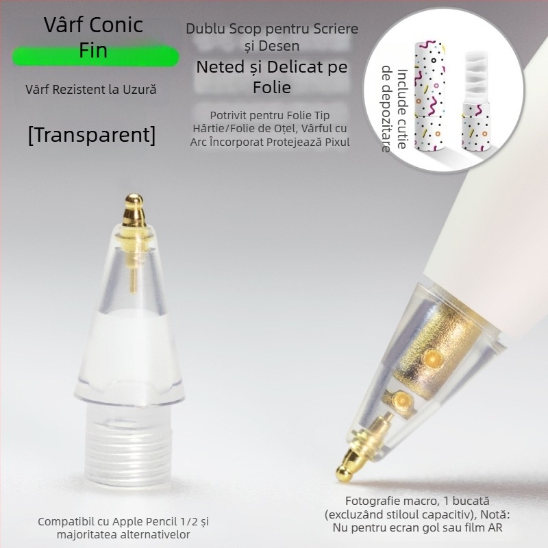 Vârf metal rezistent la uzură pentru Apple Pencil, vârf subțire în formă de dovleac pentru scriere