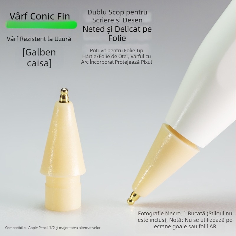 Vârf metal rezistent la uzură pentru Apple Pencil, vârf subțire în formă de dovleac pentru scriere