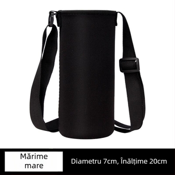 Husă universală pentru ceașcă izolată cu protecție, curea crossbody/pe mână, izolație elastică, 500 ml