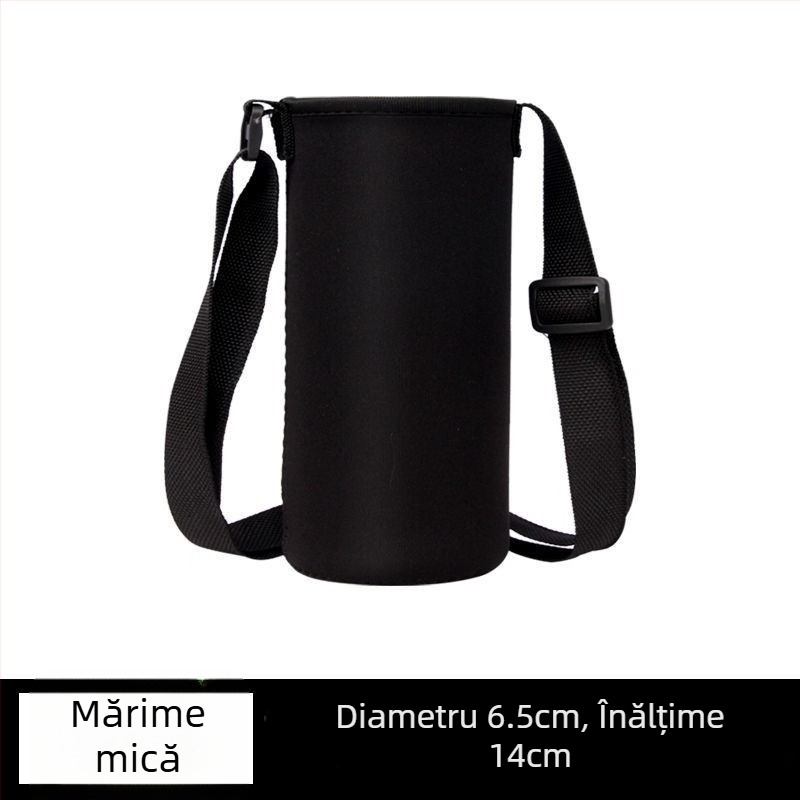 Husă universală pentru ceașcă izolată cu protecție, curea crossbody/pe mână, izolație elastică, 500 ml