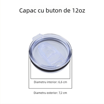 Cap din plastic transparent pentru pahare de mașină 20oz/30oz, capac cu apăsare și capac pentru pai