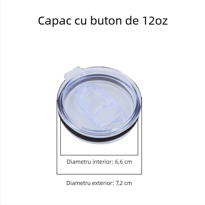 Cap din plastic transparent pentru pahare de mașină 20oz/30oz, capac cu apăsare și capac pentru pai