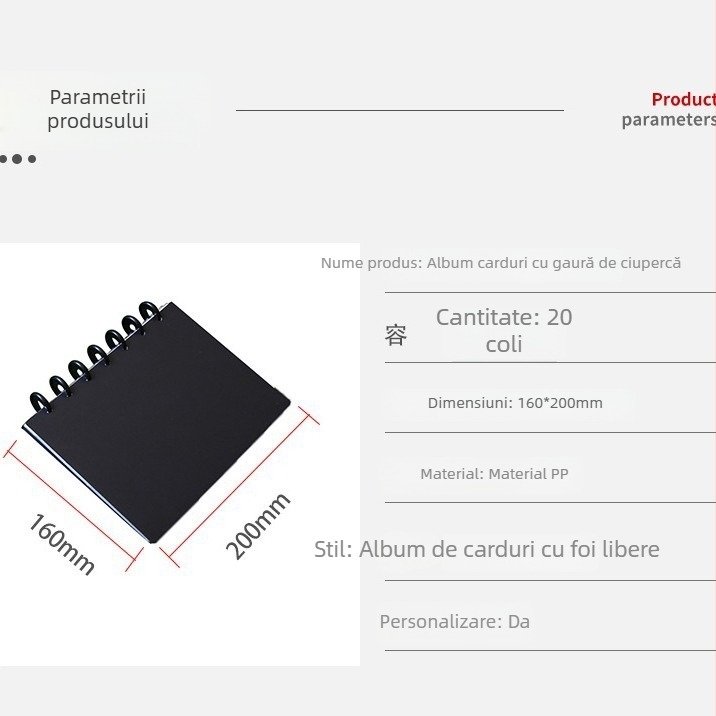 Album DIY pentru carduri, pentru fotografii Polaroid de 3 inch, aranjament cu patru celule