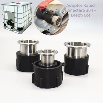 Adaptor de ieșire pentru fitinguri de valve IBC din oțel inoxidabil 304, cu clemă inelară și conectare Chuck