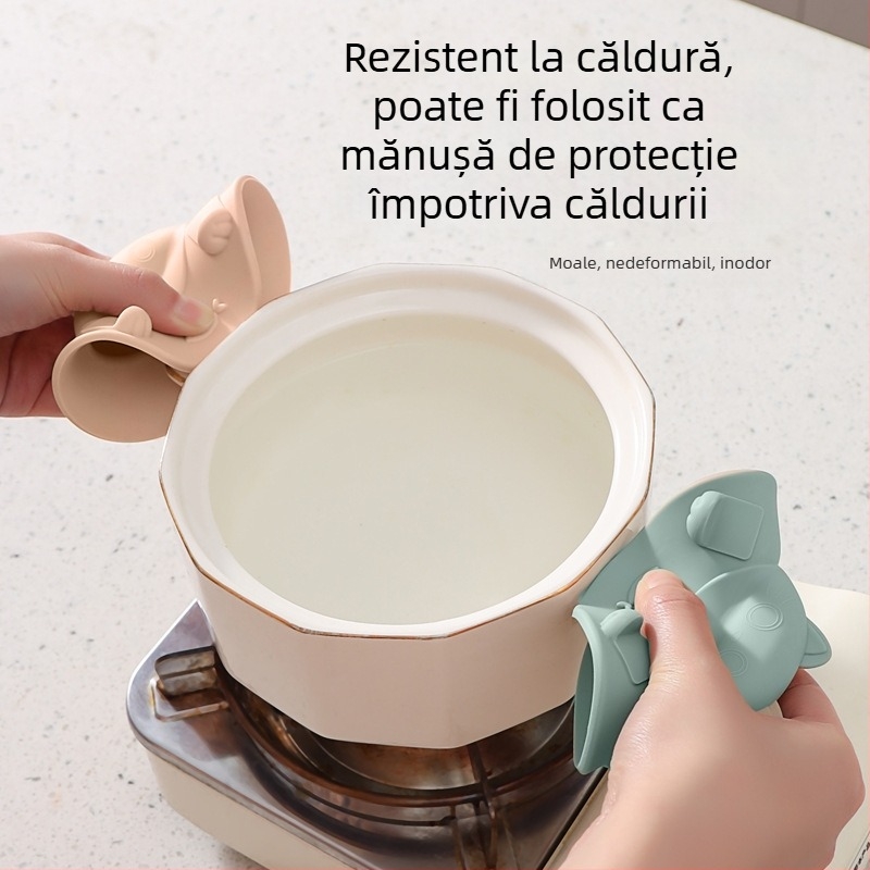 Capac pentru pahar cu pisică, silicon de calitate alimentară, rezistent la temperaturi înalte, protecție împotriva prafului, capac universal pentru pahare din sticlă, suport pentru telefon