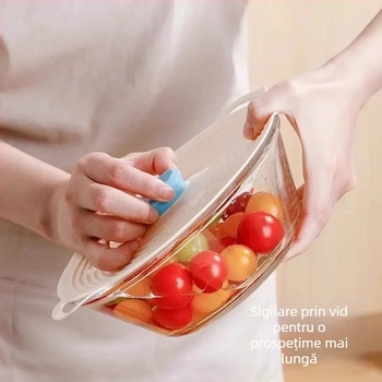 Capace din silicoane alimentare pentru oale, boluri, farfurii și cești, capace anti-stropire pentru microunde, reutilizabile