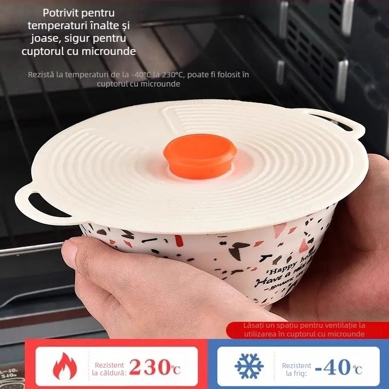 Capace din silicoane alimentare pentru oale, boluri, farfurii și cești, capace anti-stropire pentru microunde, reutilizabile