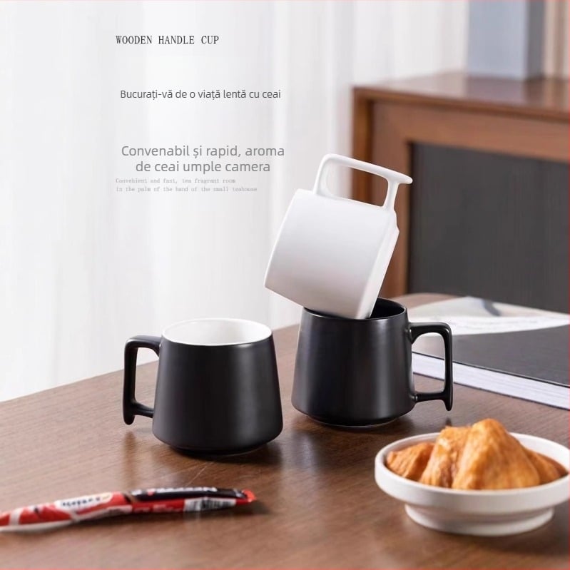 Căni ceramice minimaliste, creative pentru cupluri — pereche de căni, potrivite pentru hotel, pentru gură și apă, cu logo personalizat