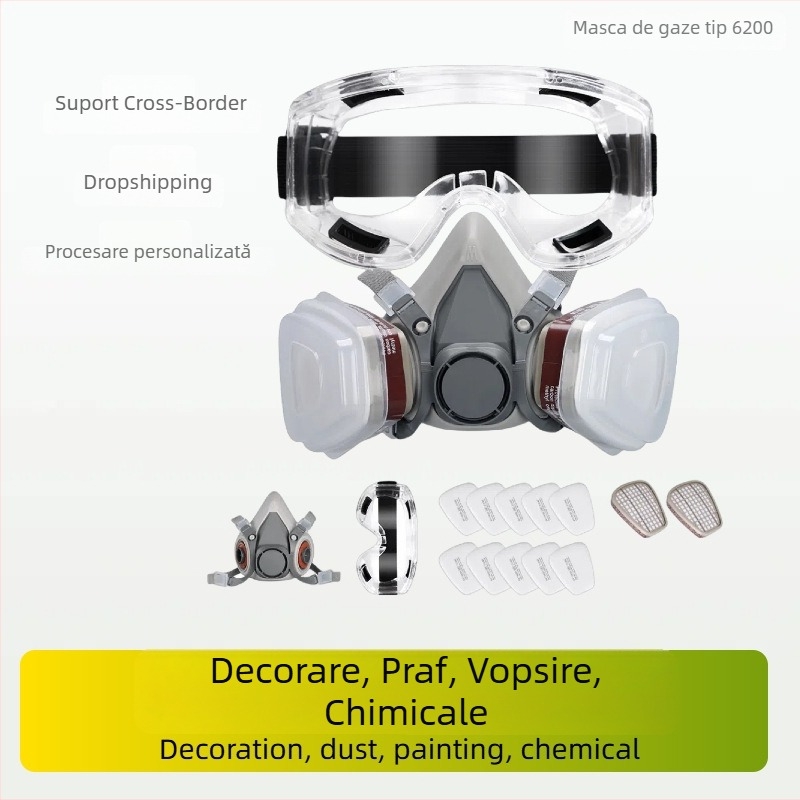 Mască de gaz și mască de praf pentru vopsire, protecție împotriva formaldehidei și a prafului chimic