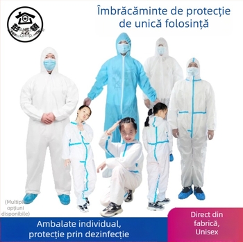 Costum de protecție de unică folosință, cu glugă, din material nețesut, rezistent la praf, pentru creșterea porcinelor și vopsire