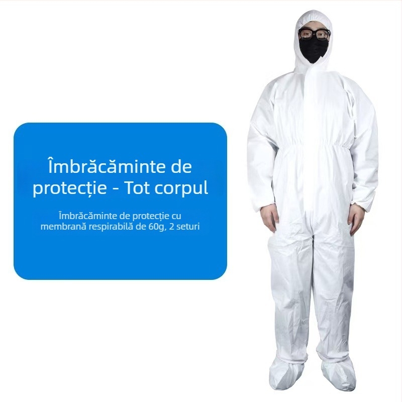 Costum de protecție de unică folosință, cu glugă, din material nețesut, rezistent la praf, pentru creșterea porcinelor și vopsire