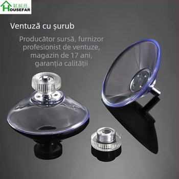 Good 40mm PVC transparentă cupe de aspirație cu șuruburi pentru patul de pisică, piuliță 304 transparentă cu șurub, M4/M8