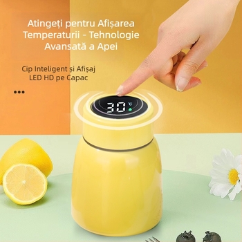Belly Cup portabil nou, cu afișaj de temperatură la atingere și izolație inteligentă, din oțel inoxidabil 304