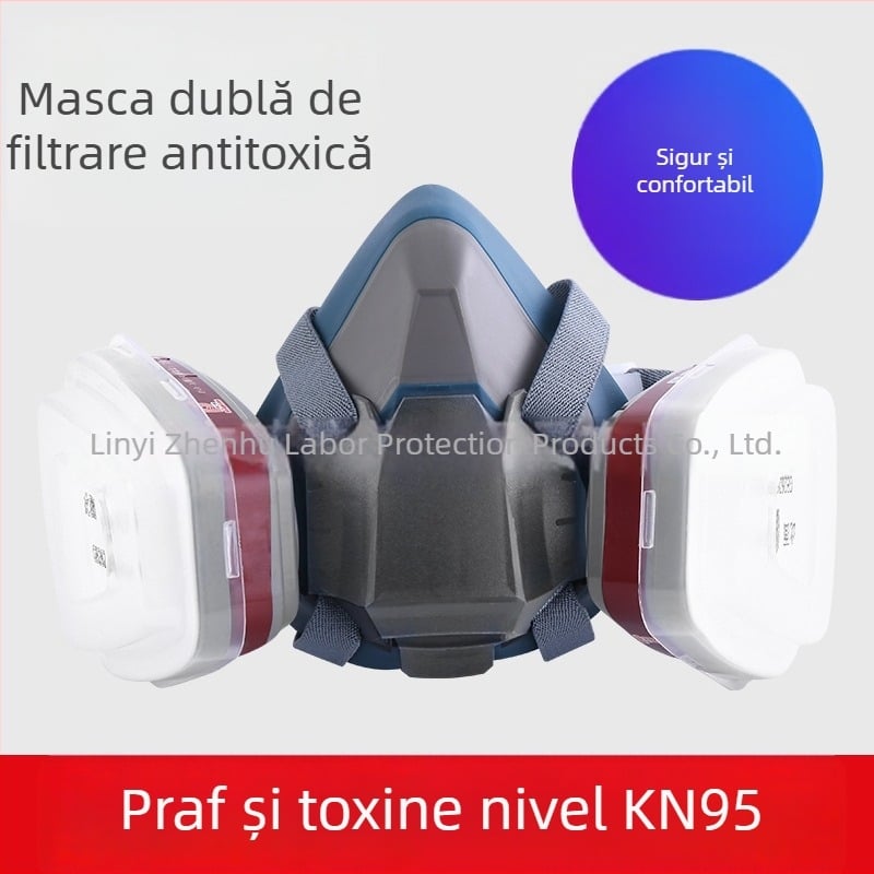 Mască de gaz din silicon pentru vopsire cu pulverizare, pesticide, renovare, formaldehidă și gaze chimice — Model 6502