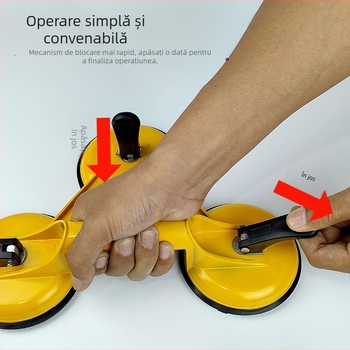 Ventuză din sticlă pentru manipularea plăcilor de tavan, durabilă, din ABS plastic și aliaj de aluminiu, cu prinderi simple, duble sau triple pentru plăci ceramice