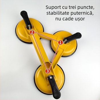 Ventuză din sticlă pentru manipularea plăcilor de tavan, durabilă, din ABS plastic și aliaj de aluminiu, cu prinderi simple, duble sau triple pentru plăci ceramice
